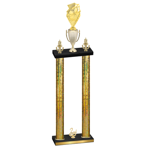 Double Gold Glacier Second Place Pickleball Trophy