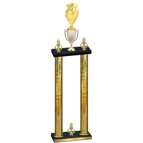 Double Gold Glacier Victory Pickleball Trophy