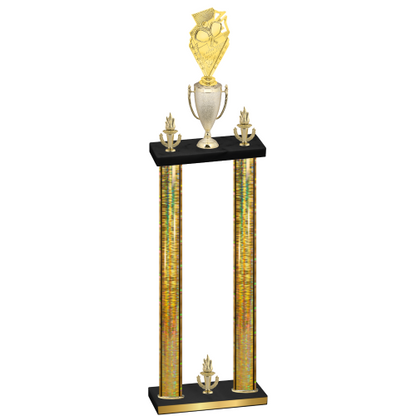 Double Gold Glacier Victory Pickleball Trophy