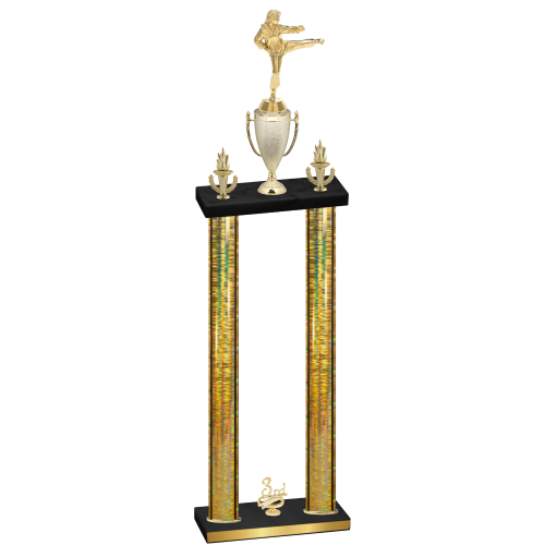 Double Gold Glacier Third Place Karate Trophy