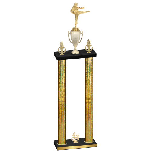 Double Gold Glacier Fourth Place Karate Trophy