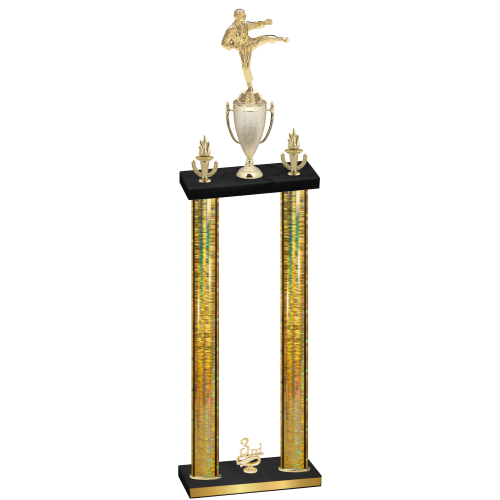 Double Gold Glacier Third Place Karate Trophy