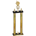 Double Gold Glacier Fourth Place Baseball Trophy