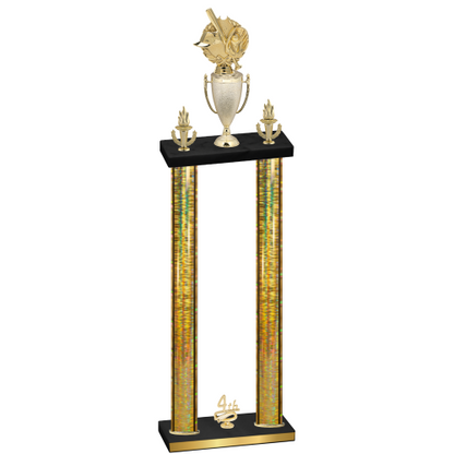 Double Gold Glacier Fourth Place Baseball Trophy