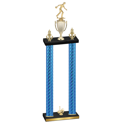 Double Blue Carbon Fiber First Place Bowling Trophy