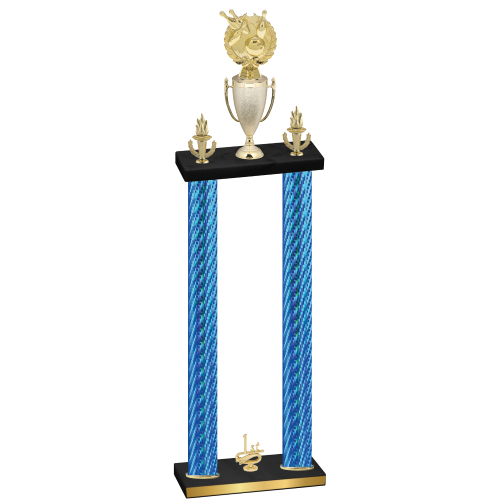 Double Blue Carbon Fiber First Place Bowling Trophy