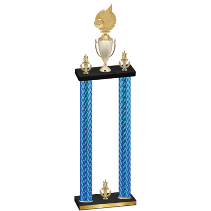 Double Blue Carbon Fiber Victory Volleyball Trophy