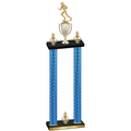 Double Blue Carbon Fiber Victory Football Trophy