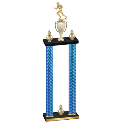 Double Blue Carbon Fiber Victory Football Trophy