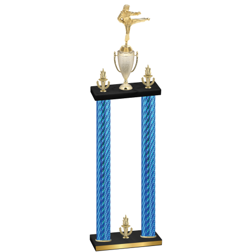 Double Blue Carbon Fiber Victory Karate Trophy