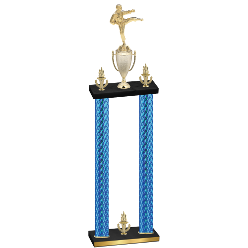 Double Blue Carbon Fiber Victory Karate Trophy