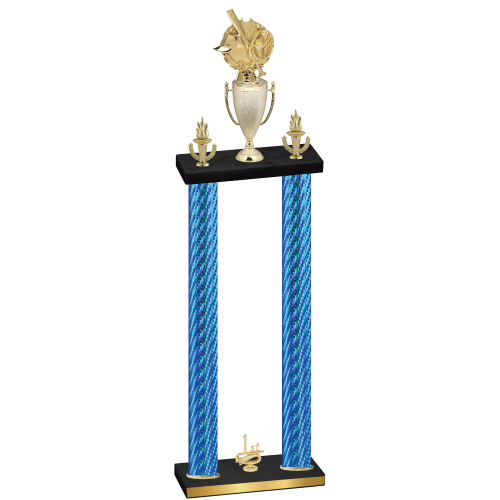 Double Blue Carbon Fiber First Place Baseball Trophy