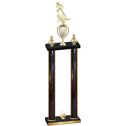 Double Black Glacier First Place Football Trophy