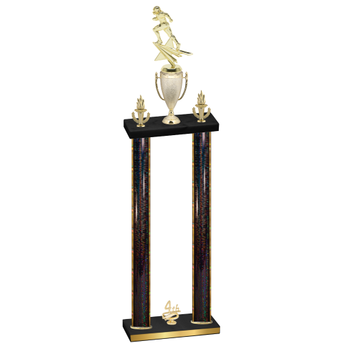 Double Black Glacier Fourth Place Football Trophy