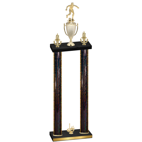 Double Black Glacier First Place Soccer Trophy