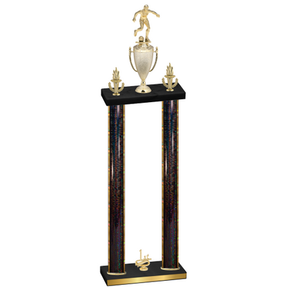 Double Black Glacier First Place Soccer Trophy