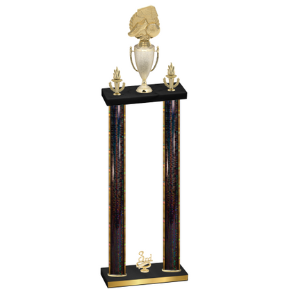 Double Black Glacier Third Place Soccer Trophy