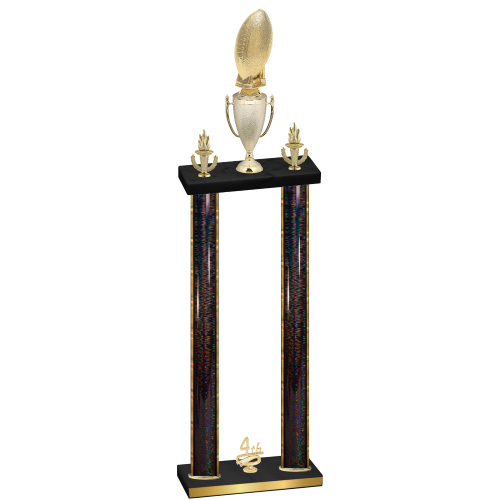 Double Black Glacier Fourth Place Football Trophy