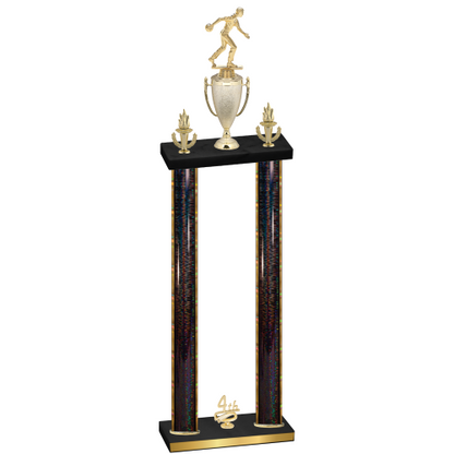 Double Black Glacier Fourth Place Bowling Trophy