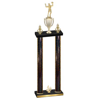 Double Black Glacier Fourth Place Volleyball Trophy