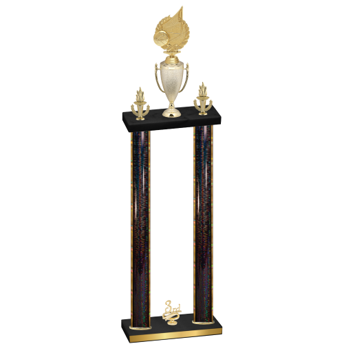 Double Black Glacier Third Place Volleyball Trophy