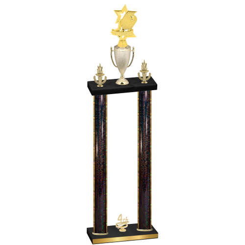 Double Black Glacier Fourth Place Pickleball Trophy