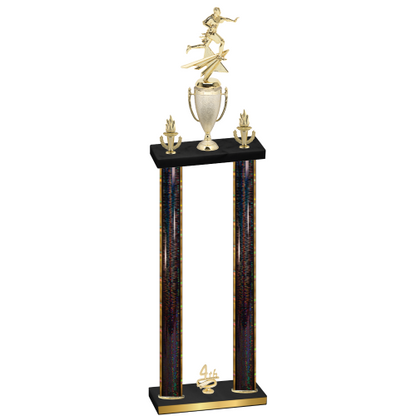 Double Black Glacier Fourth Place Flag Football Trophy