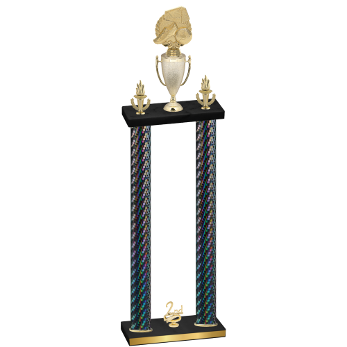 Double Black Carbon Fiber Second Place Soccer Trophy