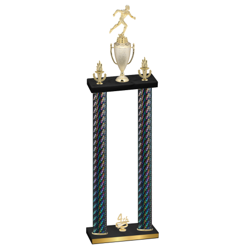 Double Black Carbon Fiber Fourth Place Running Trophy