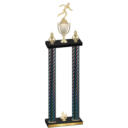 Double Black Carbon Fiber Fourth Place Running Trophy