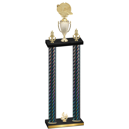 Double Black Carbon Fiber Fourth Place Running Trophy