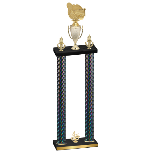 Double Black Carbon Fiber Fourth Place Tennis Trophy