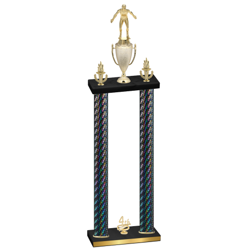 Double Black Carbon Fiber Fourth Place Wrestling Trophy