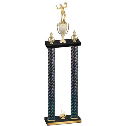 Double Black Carbon Fiber First Place Volleyball Trophy