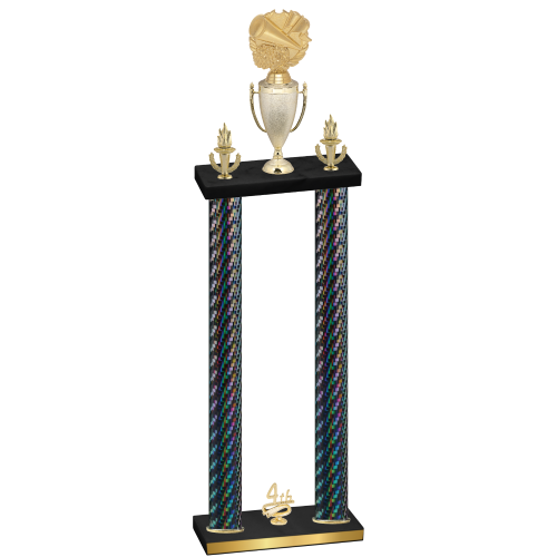 Double Black Carbon Fiber Fourth Place Cheerleading Trophy
