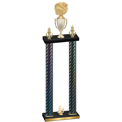 Double Black Carbon Fiber Fourth Place Cheerleading Trophy