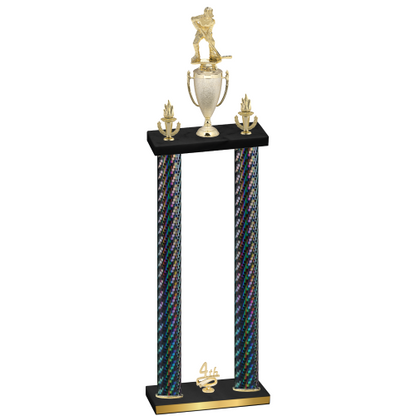 Double Black Carbon Fiber Fourth Place Hockey Trophy