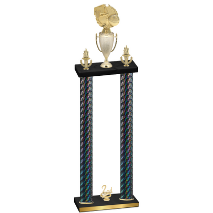 Double Black Carbon Fiber Second Place Basketball Trophy