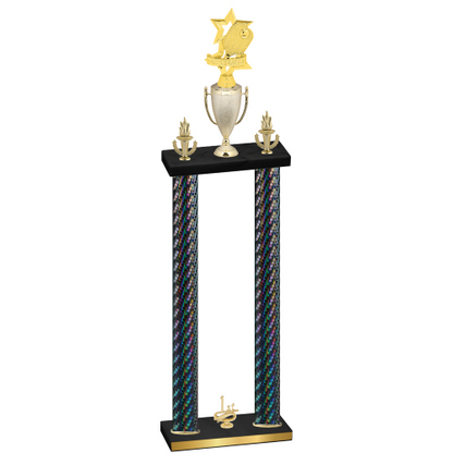 Double Black Carbon Fiber First Place Pickleball Trophy