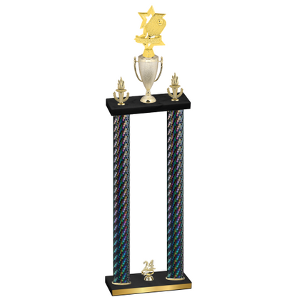 Double Black Carbon Fiber Year Pickleball Trophy