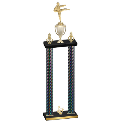 Double Black Carbon Fiber Third Place Karate Trophy