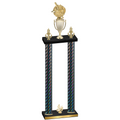 Double Black Carbon Fiber Fourth Place Baseball Trophy