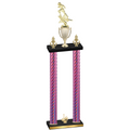 Double Pink Carbon Fiber First Place Football Trophy