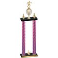 Double Pink Carbon Fiber Third Place Soccer Trophy