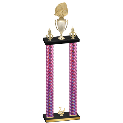 Double Pink Carbon Fiber Second Place Soccer Trophy