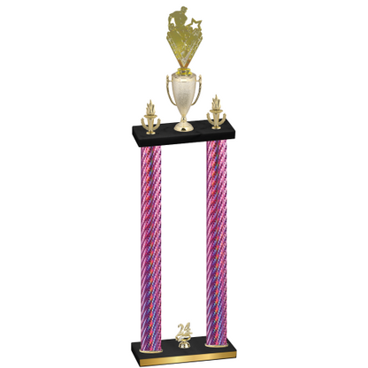Double Pink Carbon Fiber Year Rugby Trophy