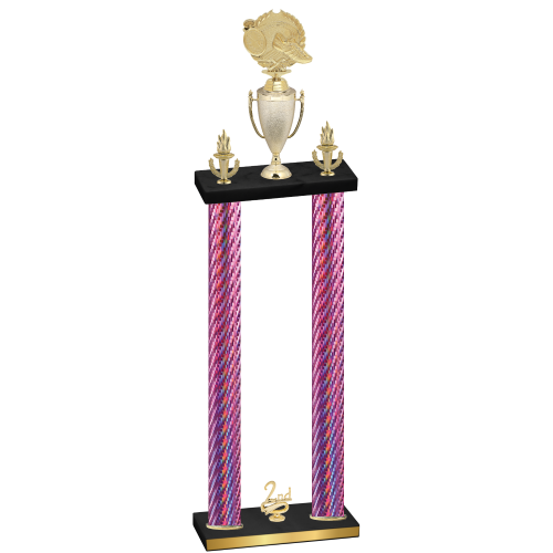 Double Pink Carbon Fiber Second Place Running Trophy