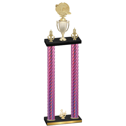 Double Pink Carbon Fiber Third Place Running Trophy