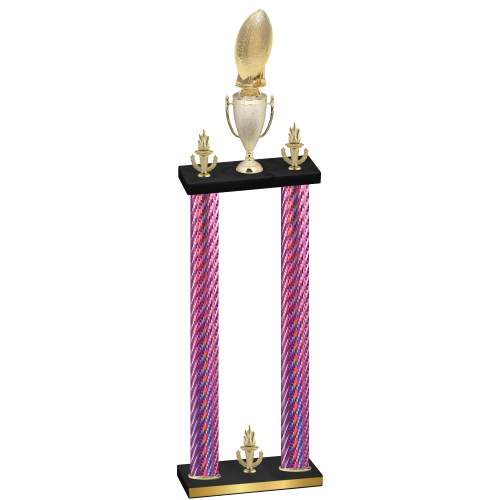 Double Pink Carbon Fiber Victory Football Trophy