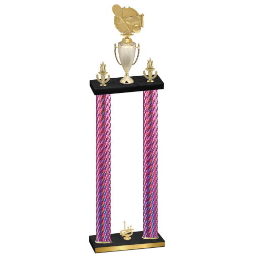 Double Pink Carbon Fiber First Place Tennis Trophy